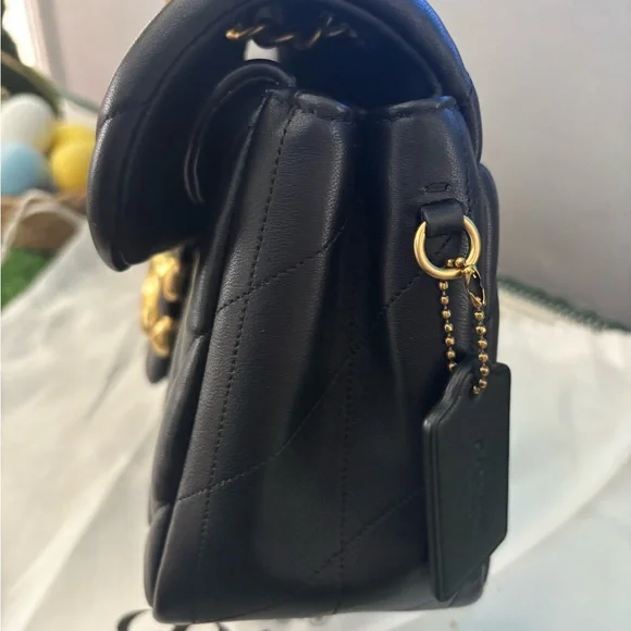 Coach Tabby 33 Quilted Nappa Leather Black With Gold Hardware Shoulder Bag - Picture 5 of 13